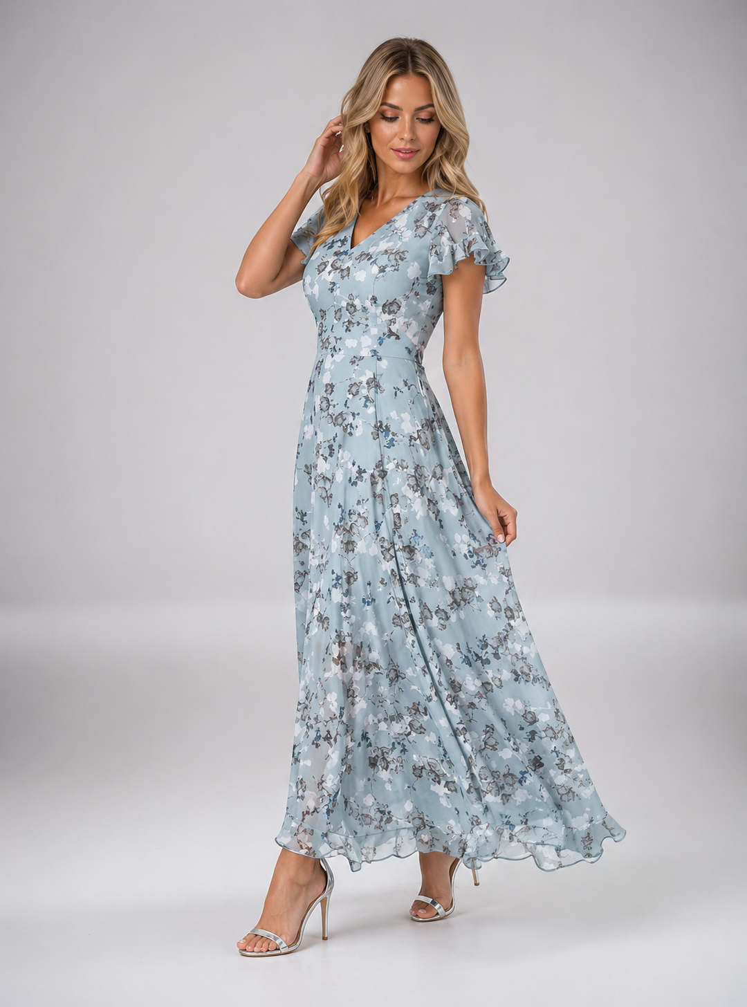 Jessy - Women's Floral Wedding Guest Summer Maxi Dress-Maxi Dress Women-Lyrasue-Light Blue-S-Lyrasue