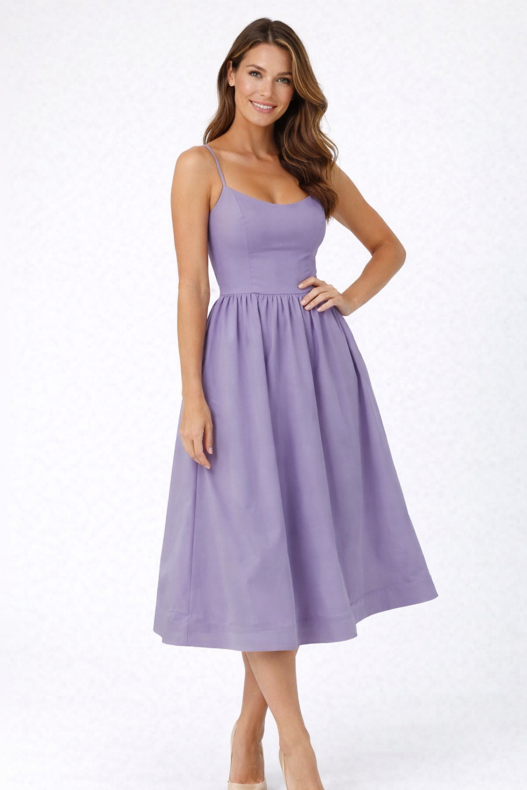 Kate – Women's Flowing Sleeveless Midi Summer Occasion Dress-Women's Dresses-Lyrasue-Purple-S-Lyrasue