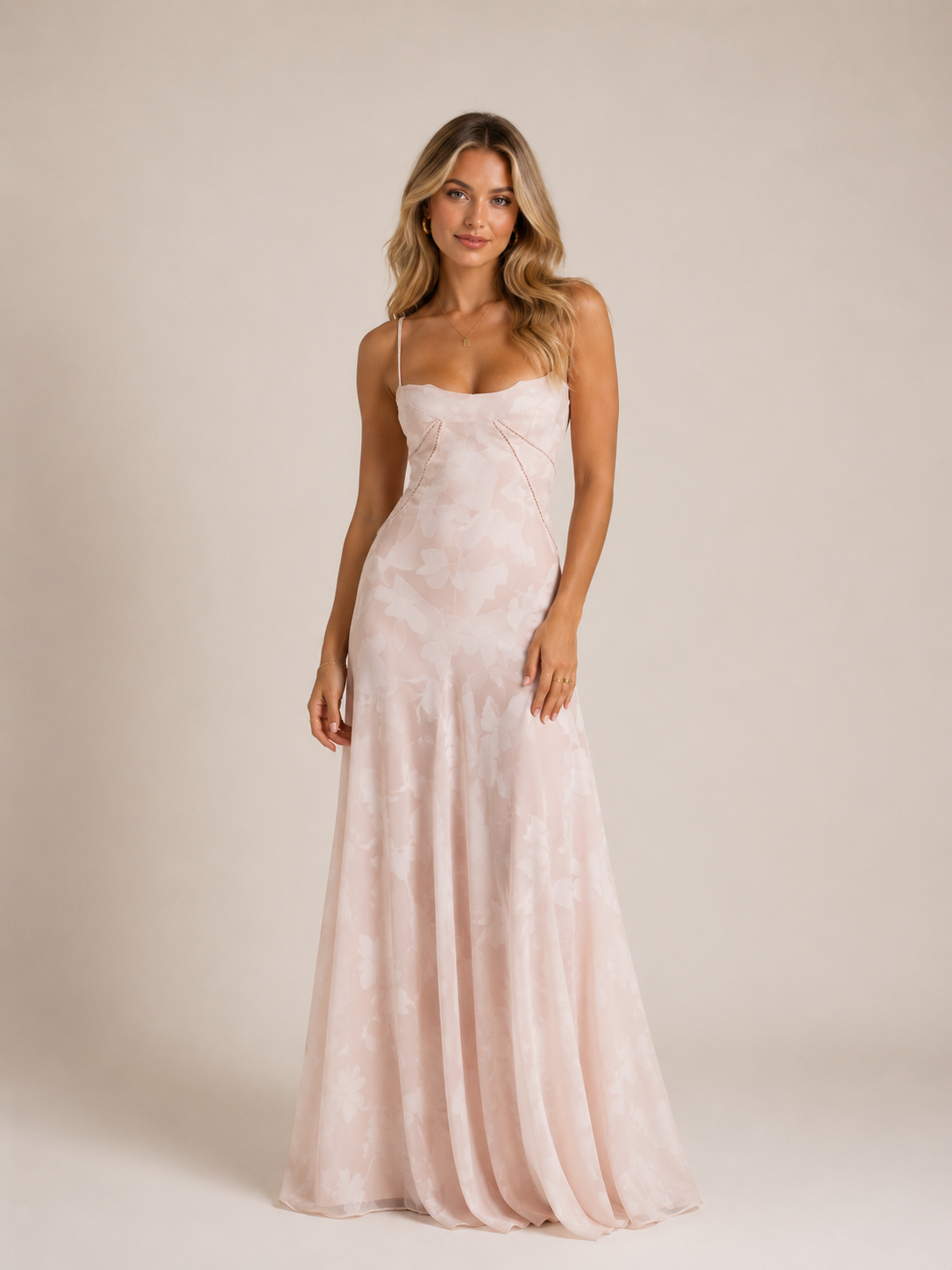 Kaylee - Women's Embroidered Cami Wedding Guest Maxi Dress-Lyrasue-Pink-XS-Lyrasue