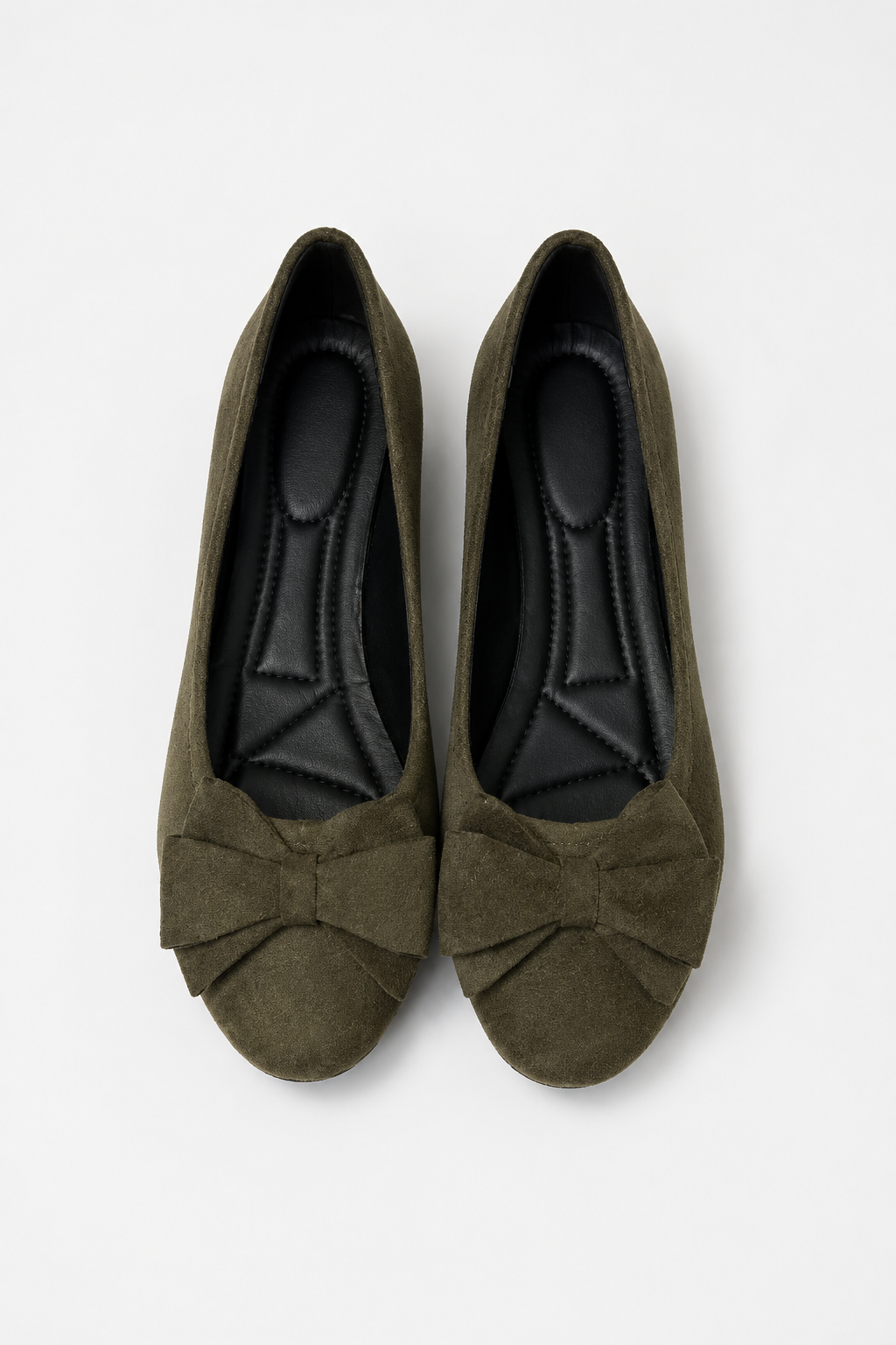 Kelsey - Women’s Comfortable Ballet Flats with Bow Detail-Ballerinas-Lyrasue-Dark Green-35-Lyrasue