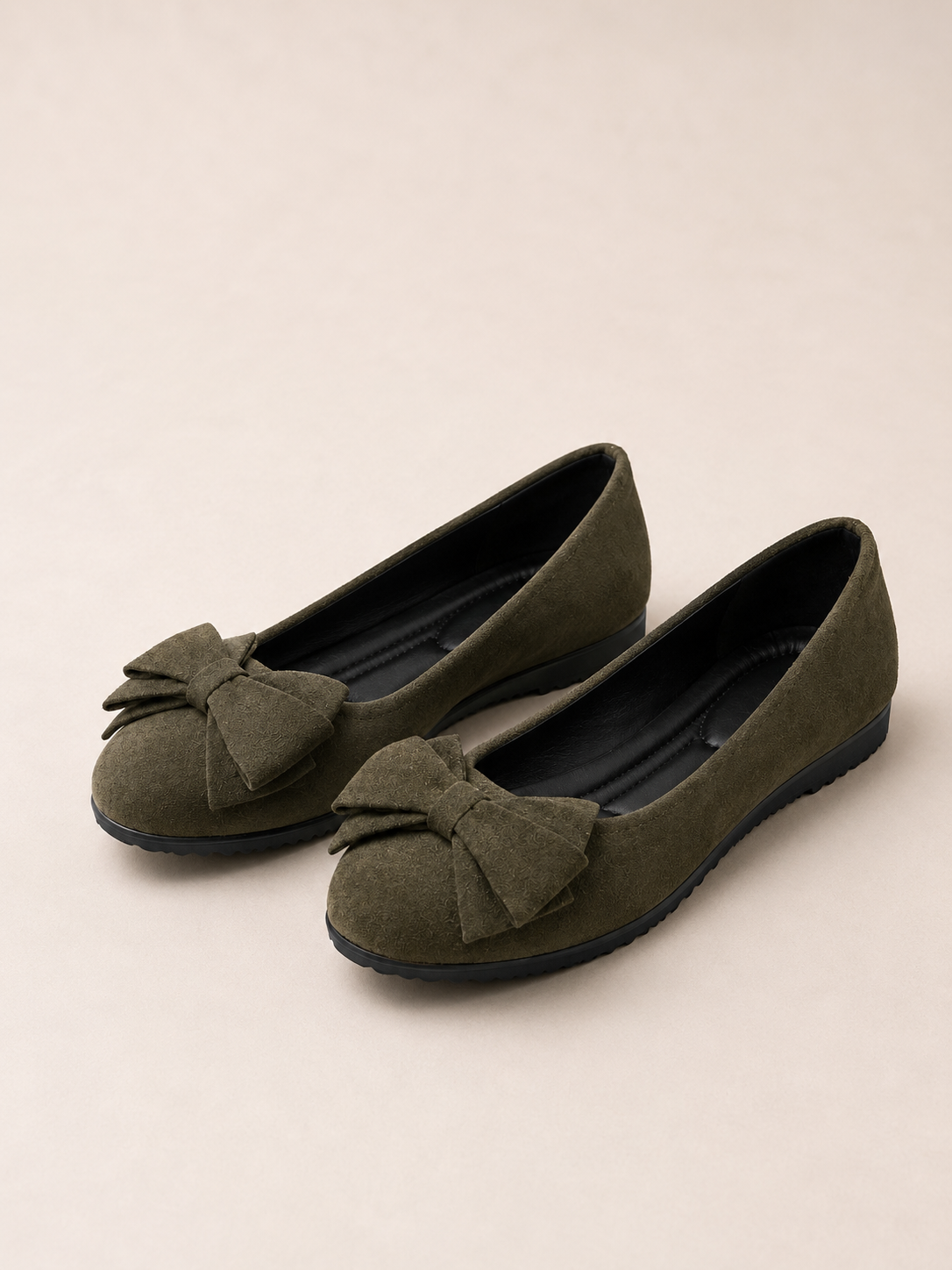 Kelsey - Women’s Comfortable Ballet Flats with Bow Detail-Ballerinas-Lyrasue-Dark Green-35-Lyrasue