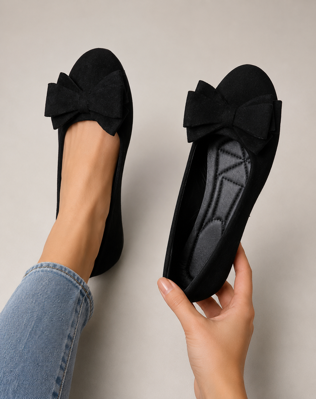Kelsey - Women’s Comfortable Ballet Flats with Bow Detail-Ballerinas-Lyrasue-Dark Green-35-Lyrasue