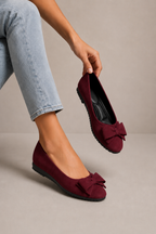 Kelsey - Women’s Comfortable Ballet Flats with Bow Detail-Ballerinas-Lyrasue-Dark Green-35-Lyrasue
