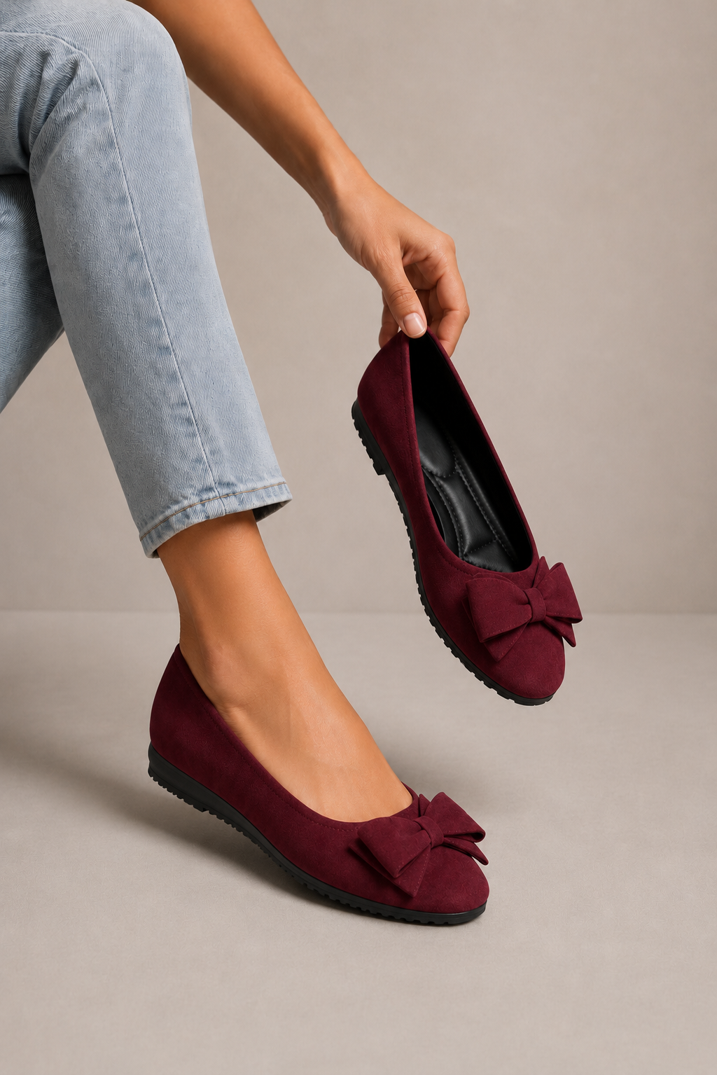 Kelsey - Women’s Comfortable Ballet Flats with Bow Detail-Ballerinas-Lyrasue-Dark Green-35-Lyrasue