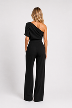 Kennendy - Women’s One Shoulder Wide Leg Jumpsuit-Lyrasue-White-S-Lyrasue
