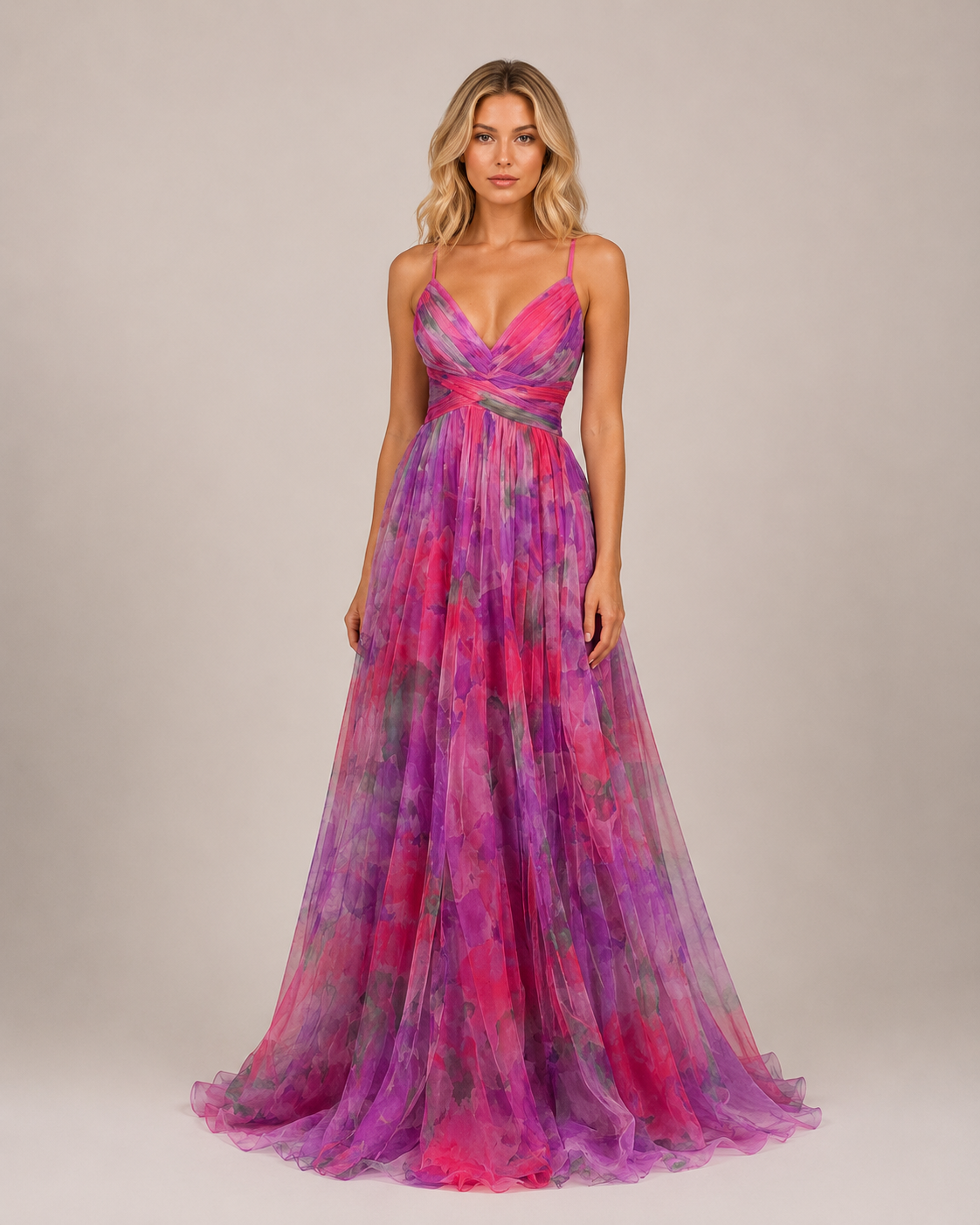 Laila - Women’s Floral Summer Maxi Dress with Adjustable Straps-SS - Womens Dresses-Lyrasue-Pink-S-Lyrasue