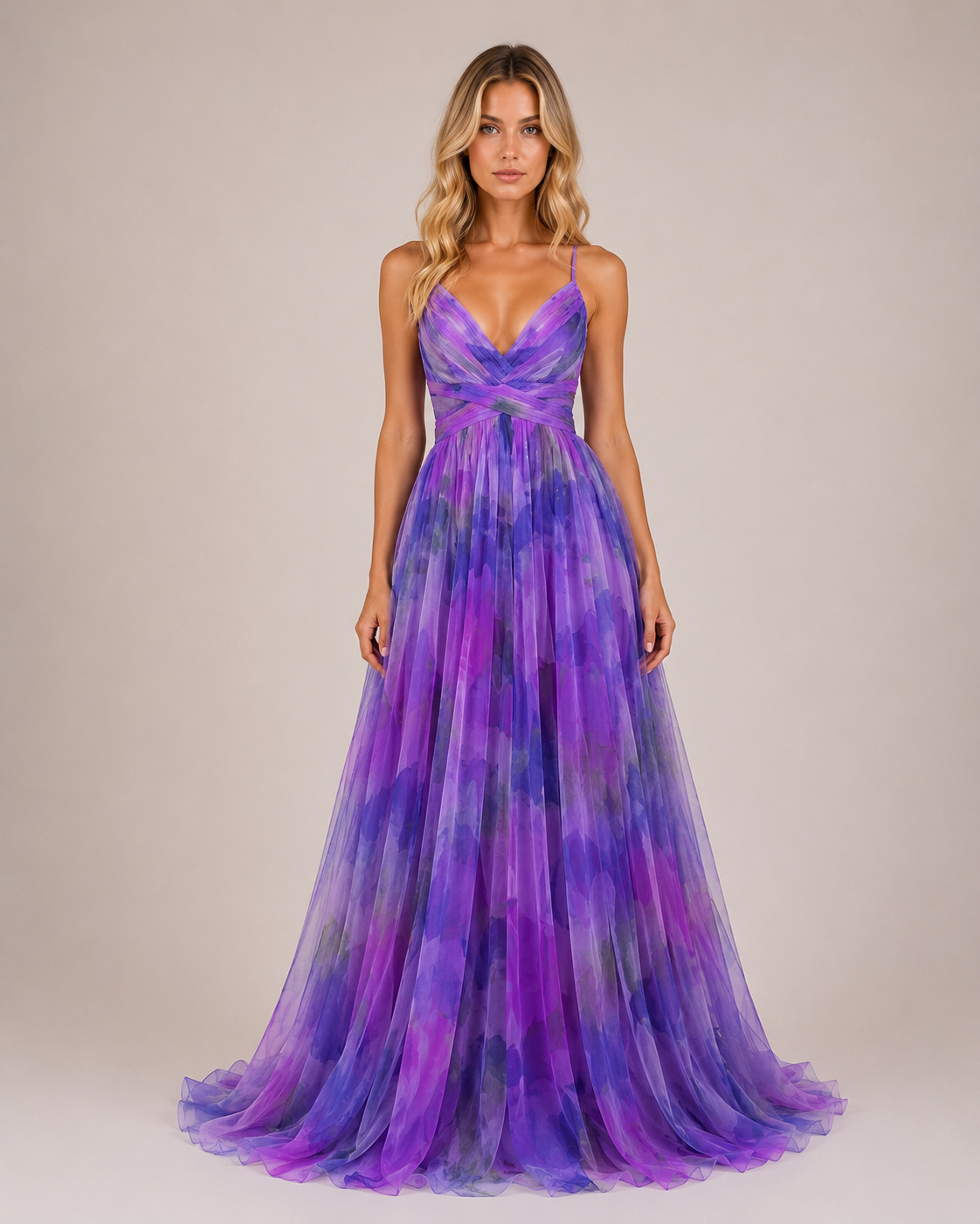Laila - Women’s Floral Summer Maxi Dress with Adjustable Straps-SS - Womens Dresses-Lyrasue-Purple-S-Lyrasue