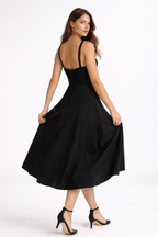 Liana - Women's Corset Midi Wedding Guest Dress-Midi Dresses-Lyrasue-Yellow-S-Lyrasue