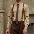 Marlon - Men's Tailored Long Sleeve Dress Shirt-Men Shirts Dress_shirts-Lyrasue-Apricot-M-Lyrasue