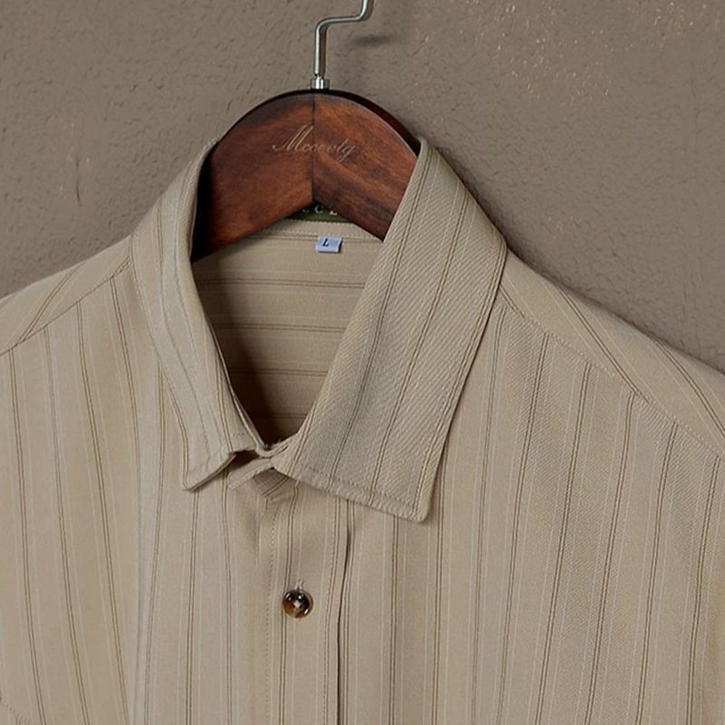 Marlon - Men's Tailored Long Sleeve Dress Shirt-Men Shirts Dress_shirts-Lyrasue-Apricot-M-Lyrasue