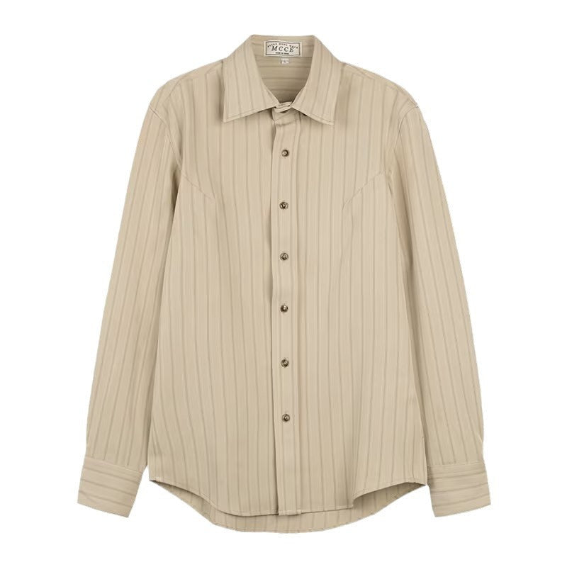 Marlon - Men's Tailored Long Sleeve Dress Shirt-Men Shirts Dress_shirts-Lyrasue-Apricot-M-Lyrasue