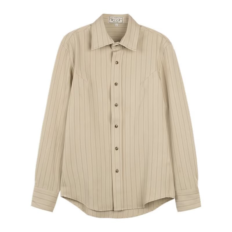 Marlon - Men's Tailored Long Sleeve Dress Shirt-Men Shirts Dress_shirts-Lyrasue-Apricot-M-Lyrasue