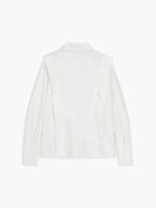 Michaela - Women's Oversized Button-Up Blouse with Structured Shoulders-Blusa-Lyrasue-White-S-Lyrasue
