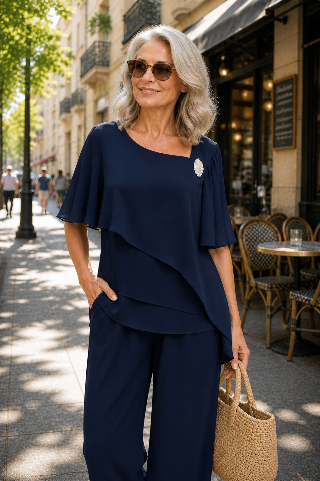 Miranda - Women’s Elegant Two Piece Set-Lyrasue-Light Blue-XS-Lyrasue