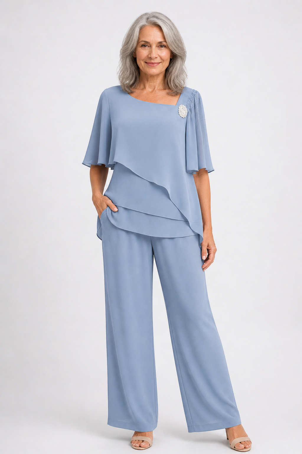 Miranda - Women’s Elegant Two Piece Set-Lyrasue-Light Blue-XS-Lyrasue