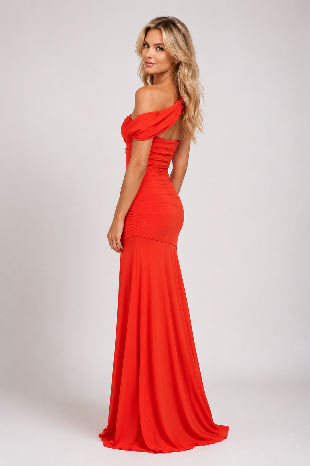 Monroe - Women's Ruched Maxi Evening Dress-Maxi dresses-Lyrasue-Rose-XS-Lyrasue