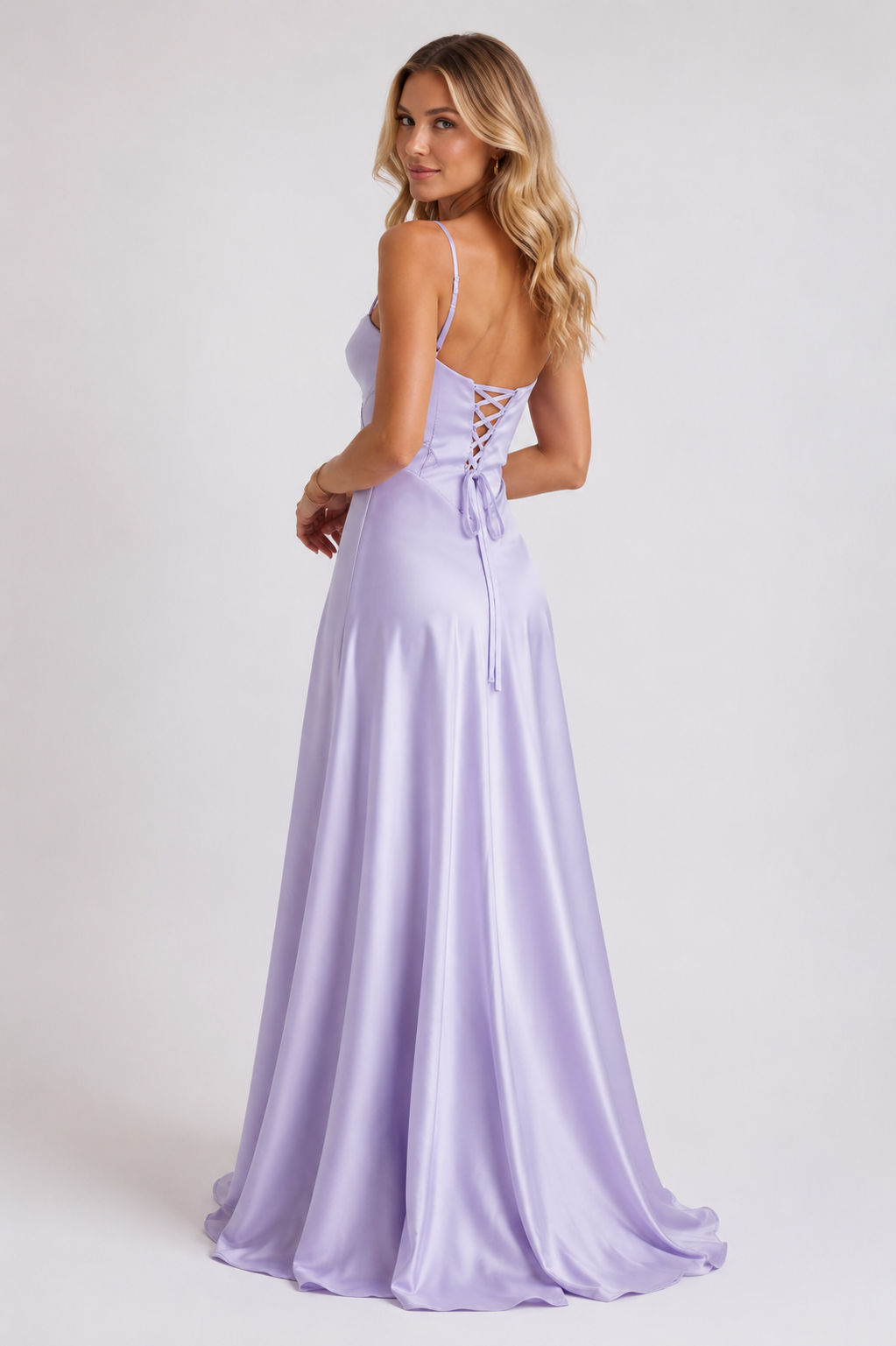 Moriana - Women's Satin Cami Evening Maxi Dress-Dresses-Lyrasue-Black-XS-Lyrasue
