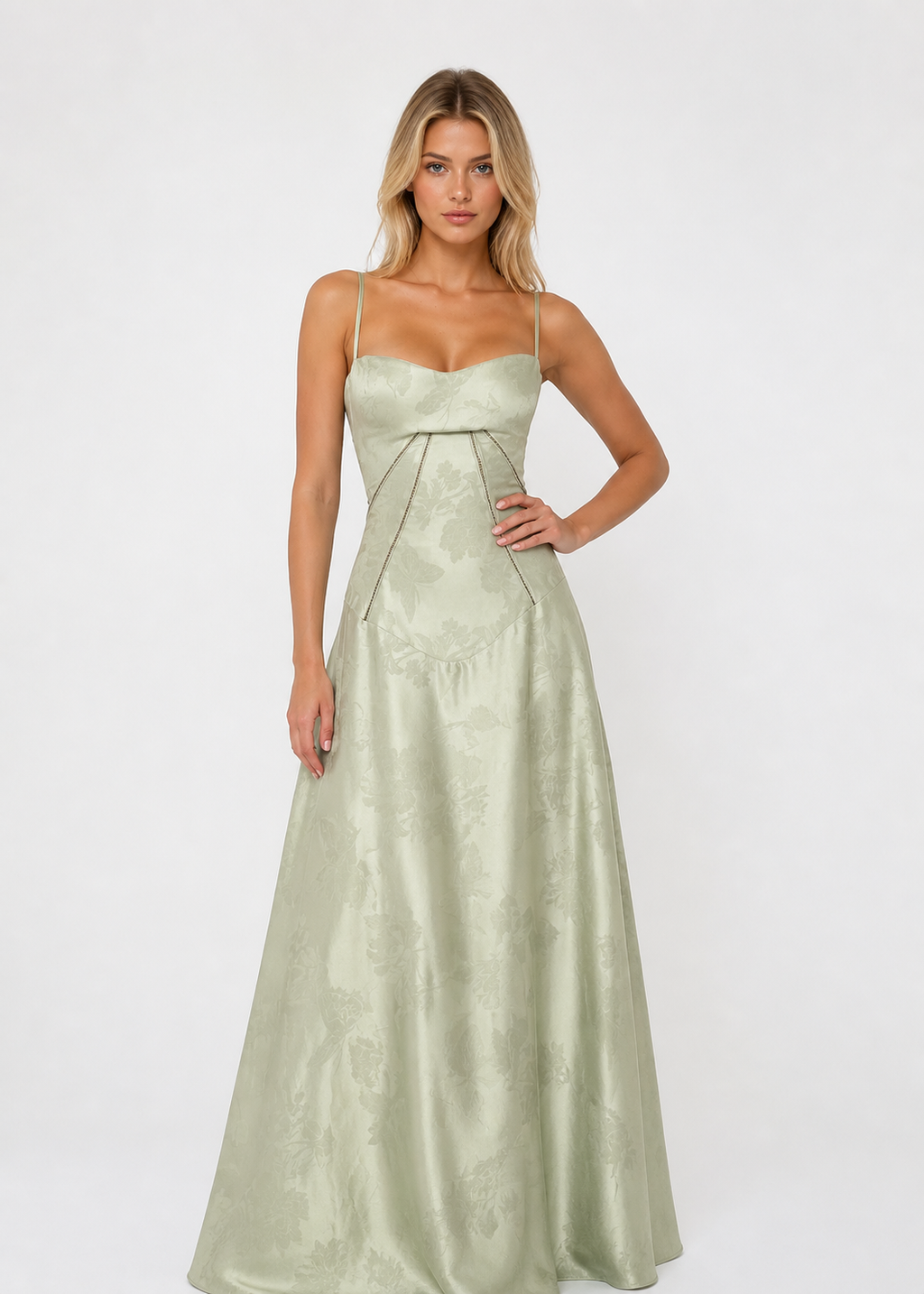 Natalie - Women's Summer Floral Maxi Dress-Dress-Lyrasue-Pistachio green-XS-Lyrasue