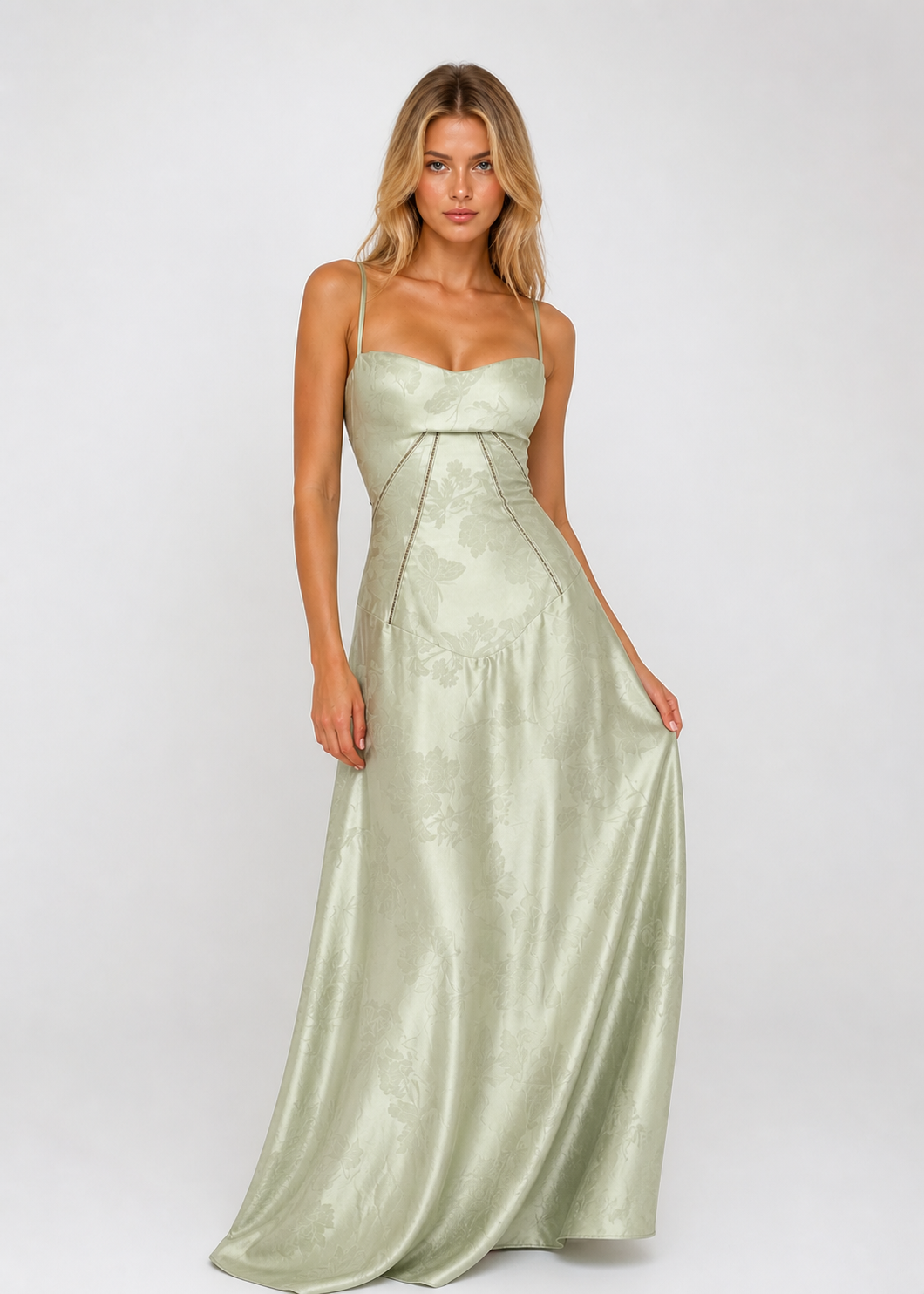 Natalie - Women's Summer Floral Maxi Dress-Dress-Lyrasue-Pistachio green-XS-Lyrasue