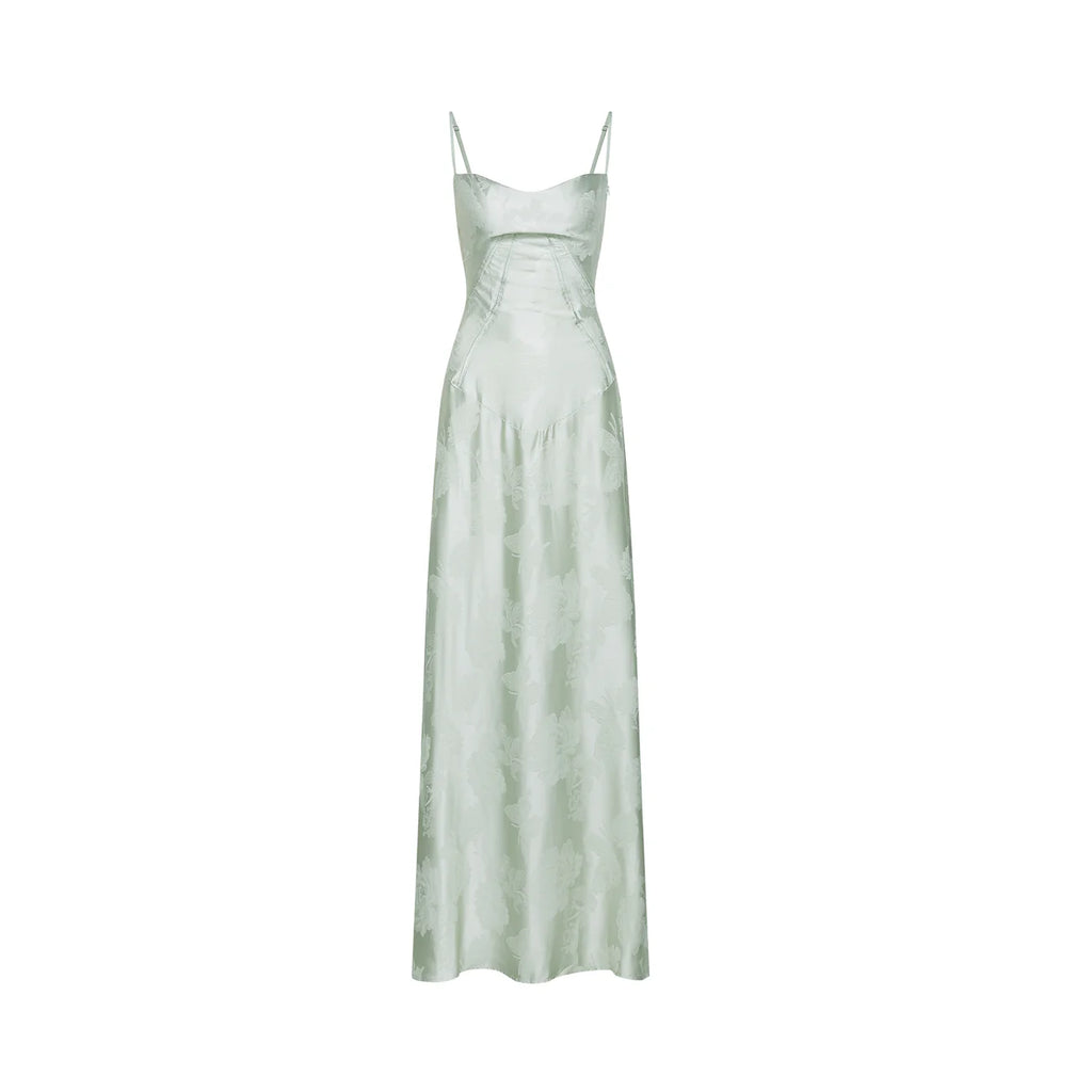 Natalie - Women's Summer Floral Maxi Dress-Dress-Lyrasue-Pistachio green-XS-Lyrasue