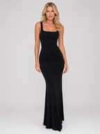 Nax - Women’s Elegant Bodycon Maxi Dress Sparkle Evening Gown-Maxi Dresses-Lyrasue-XS-Lyrasue