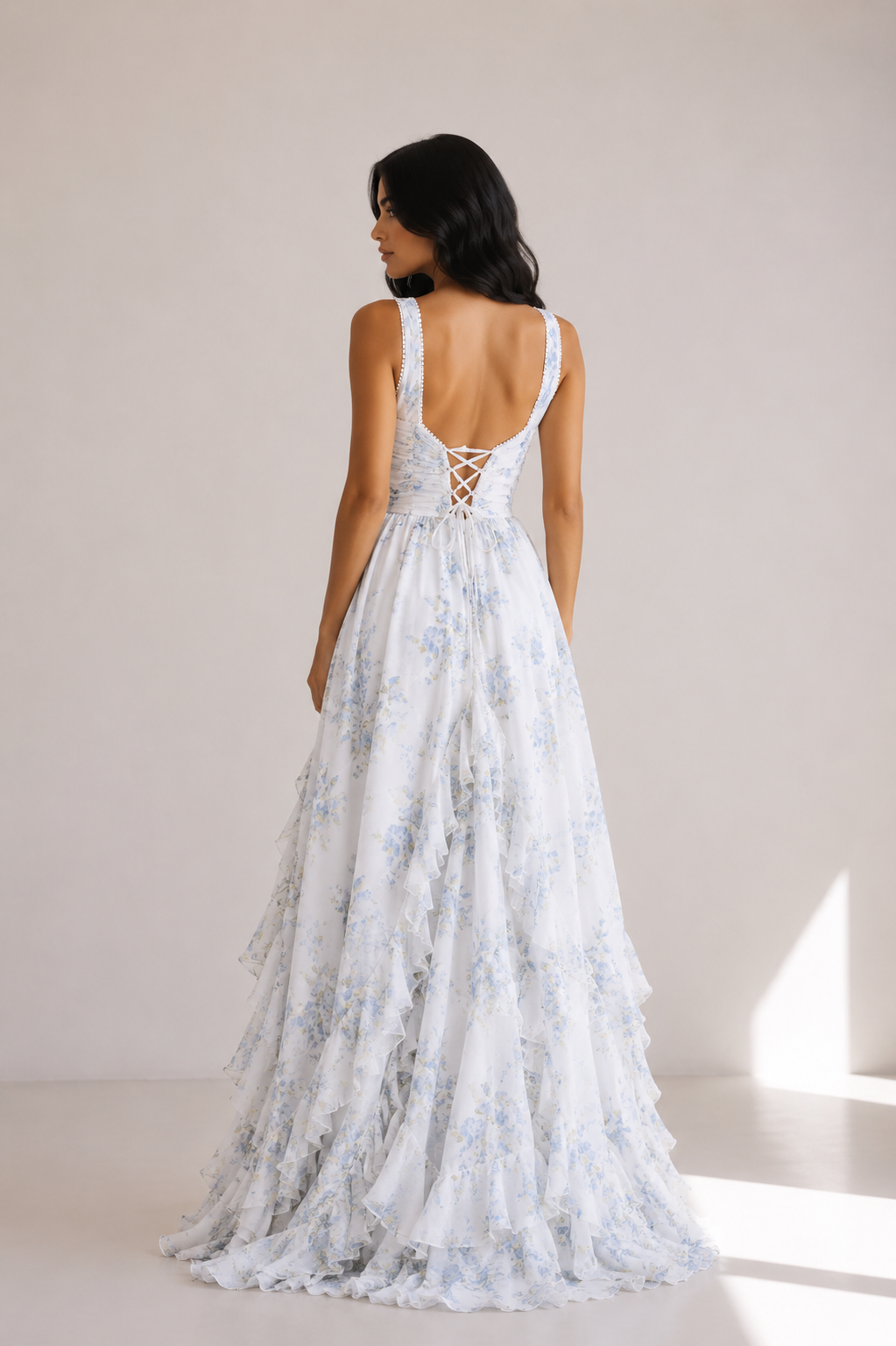 Neveah - Women’s Halter Neck Floral Wedding Guest Maxi Dress-Women > Dress-Lyrasue-Pink-S-Lyrasue