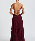 Olivia - Women's Floral Sleeveless Wedding Guest Maxi Dress-Maxi Dress - AS - Womens - Dresses-Lyrasue-Cherry-XS-Lyrasue