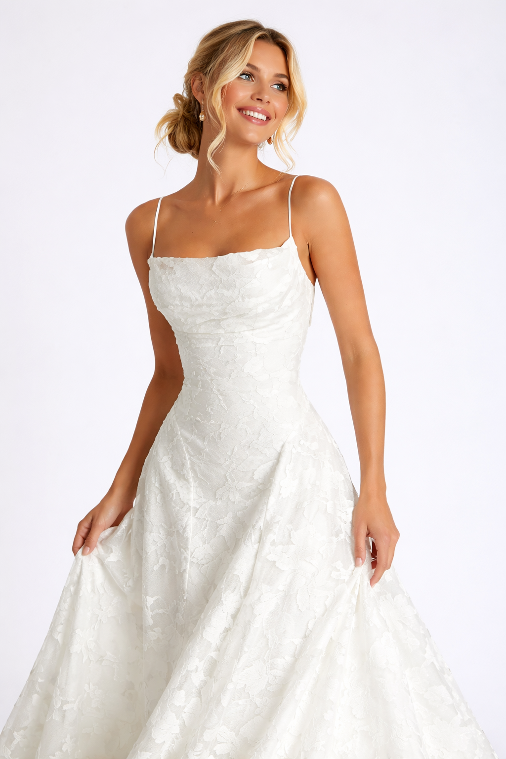 Olivia - Women's Floral Sleeveless Wedding Guest Maxi Dress-Maxi Dress - AS - Womens - Dresses-Lyrasue-White-S-Lyrasue