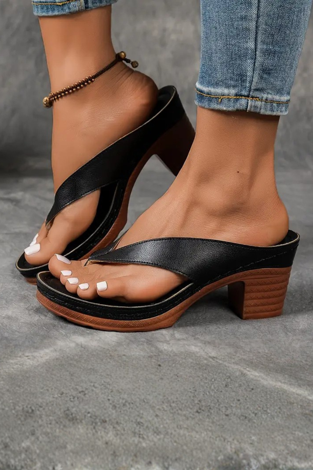 Rachael - Women’s Metallic Toe Post Block Heel Sandals-Lyrasue-Gold-3-Lyrasue