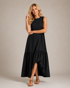 Remi - Women's Black Tulle Midi Dress-Midi Jurken-Lyrasue-XS-Black-Lyrasue