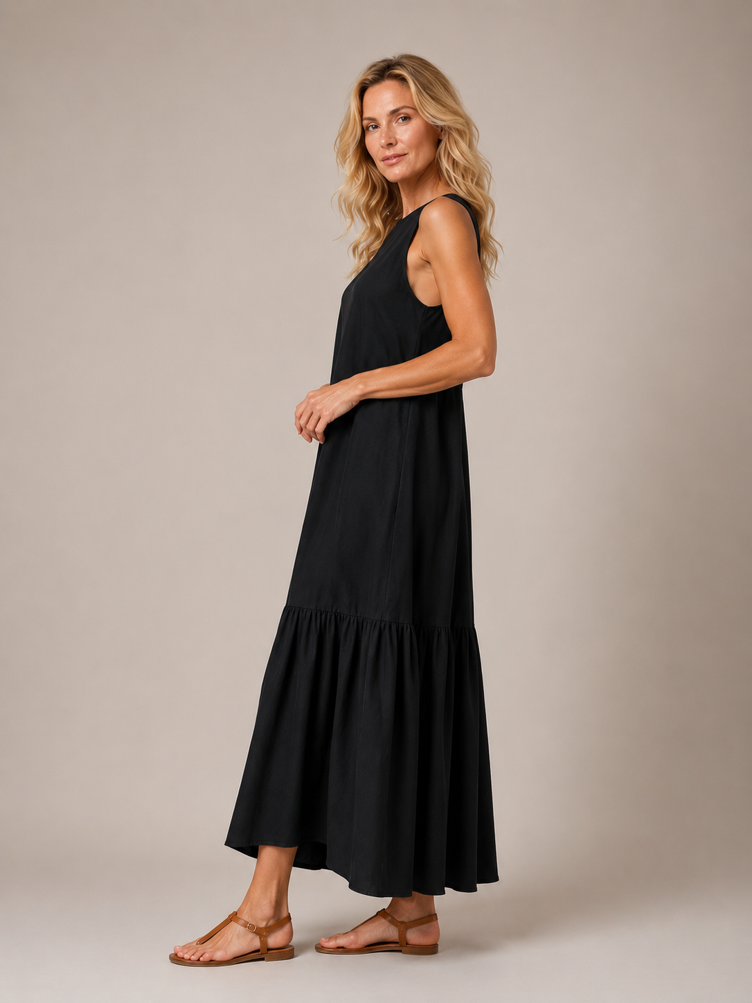 Remi - Women's Black Tulle Midi Dress-Midi Jurken-Lyrasue-XS-Black-Lyrasue