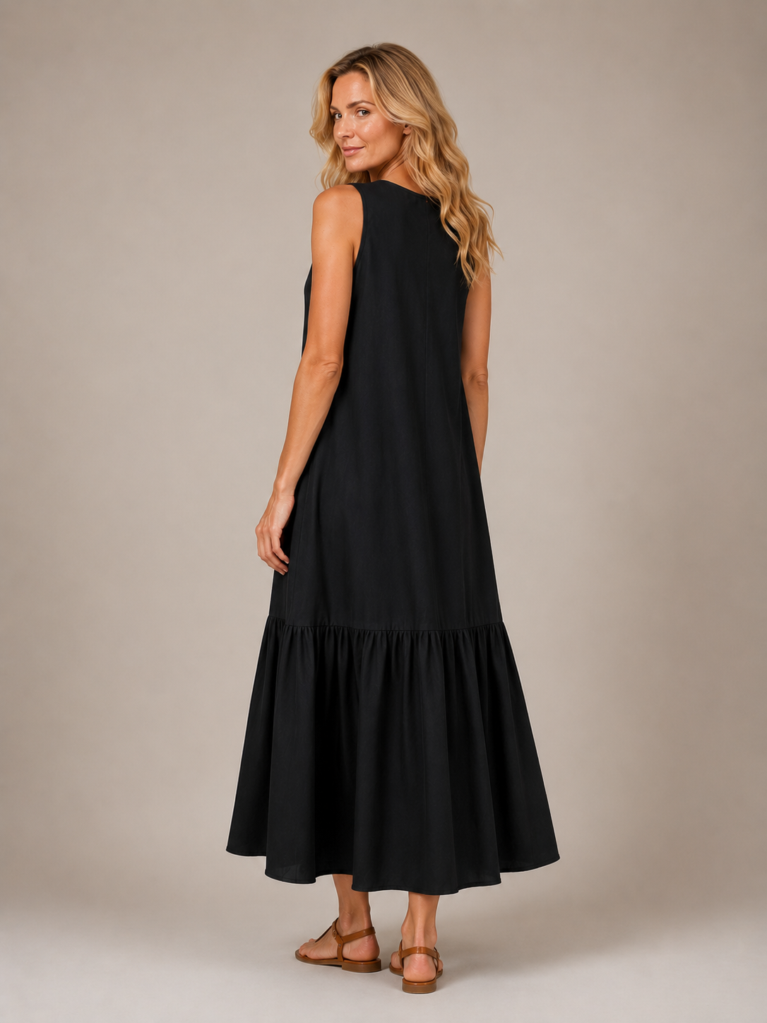 Remi - Women's Black Tulle Midi Dress-Midi Jurken-Lyrasue-XS-Black-Lyrasue