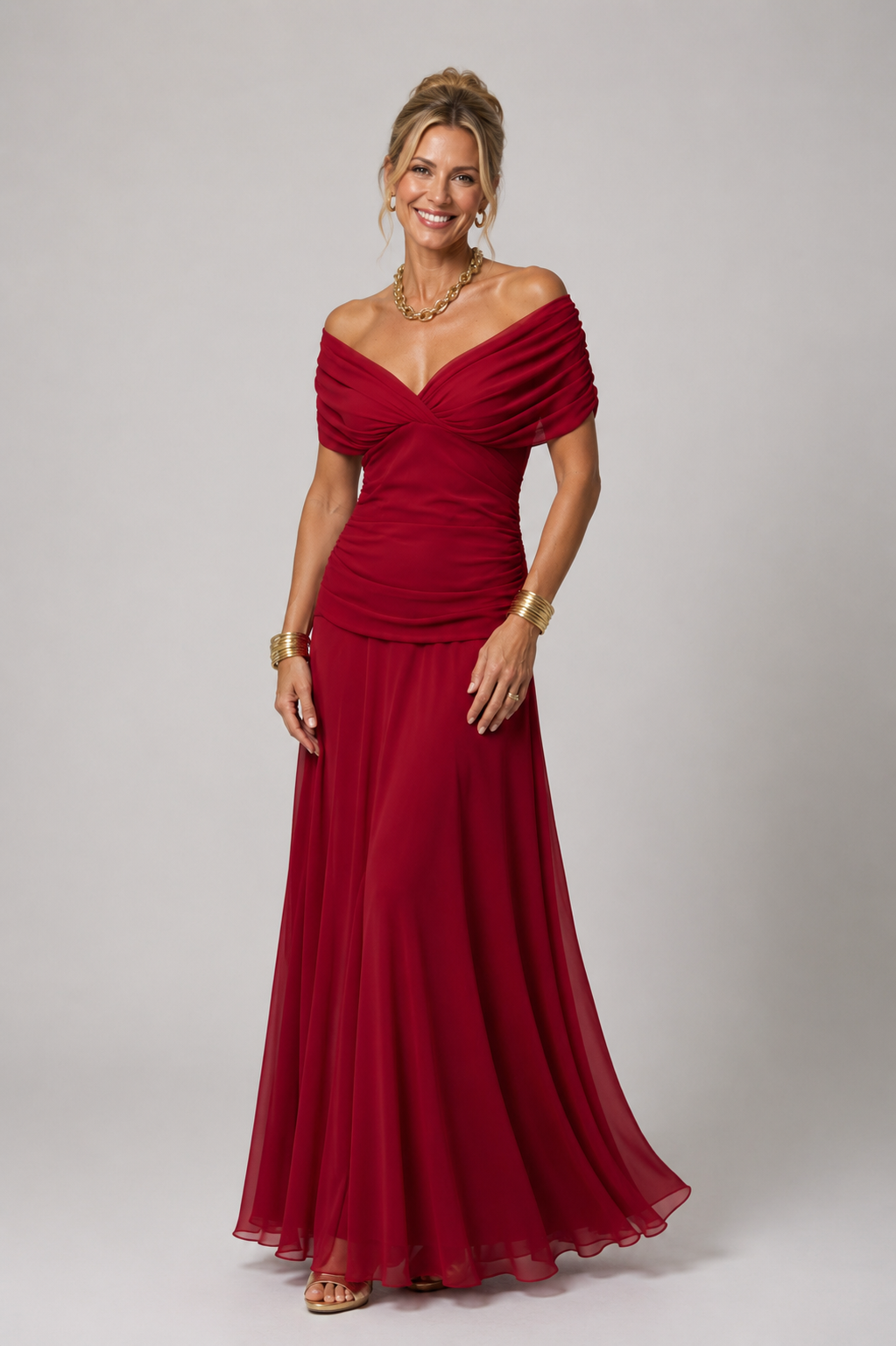 Scout - Women's Floral V Neck Midi Dress-Lyrasue-Red-S-Lyrasue
