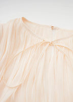 Vanessa - Women’s Champagne Mini Dress Pleated Design & Pearl Buttons-Dress-Lyrasue-Champagne-S-Lyrasue