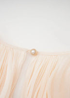 Vanessa - Women’s Champagne Mini Dress Pleated Design & Pearl Buttons-Dress-Lyrasue-Champagne-S-Lyrasue