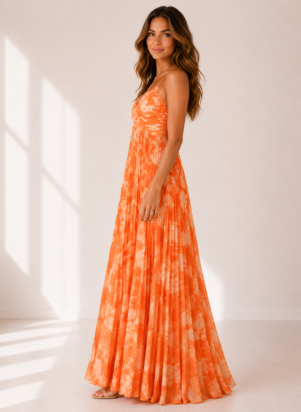 Vesper - Women's Pleated Summer Maxi Dress-Women > Dress-Lyrasue-Blue-S-Lyrasue